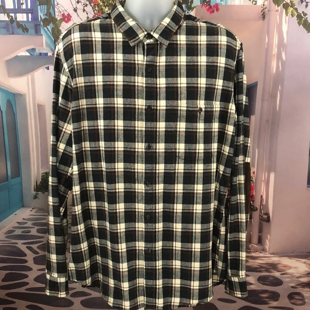 J. Crew Brown and Black Plaid Button Up Shirt